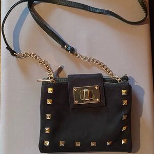 Cato Black Crossbody Bag with Gold Studs
